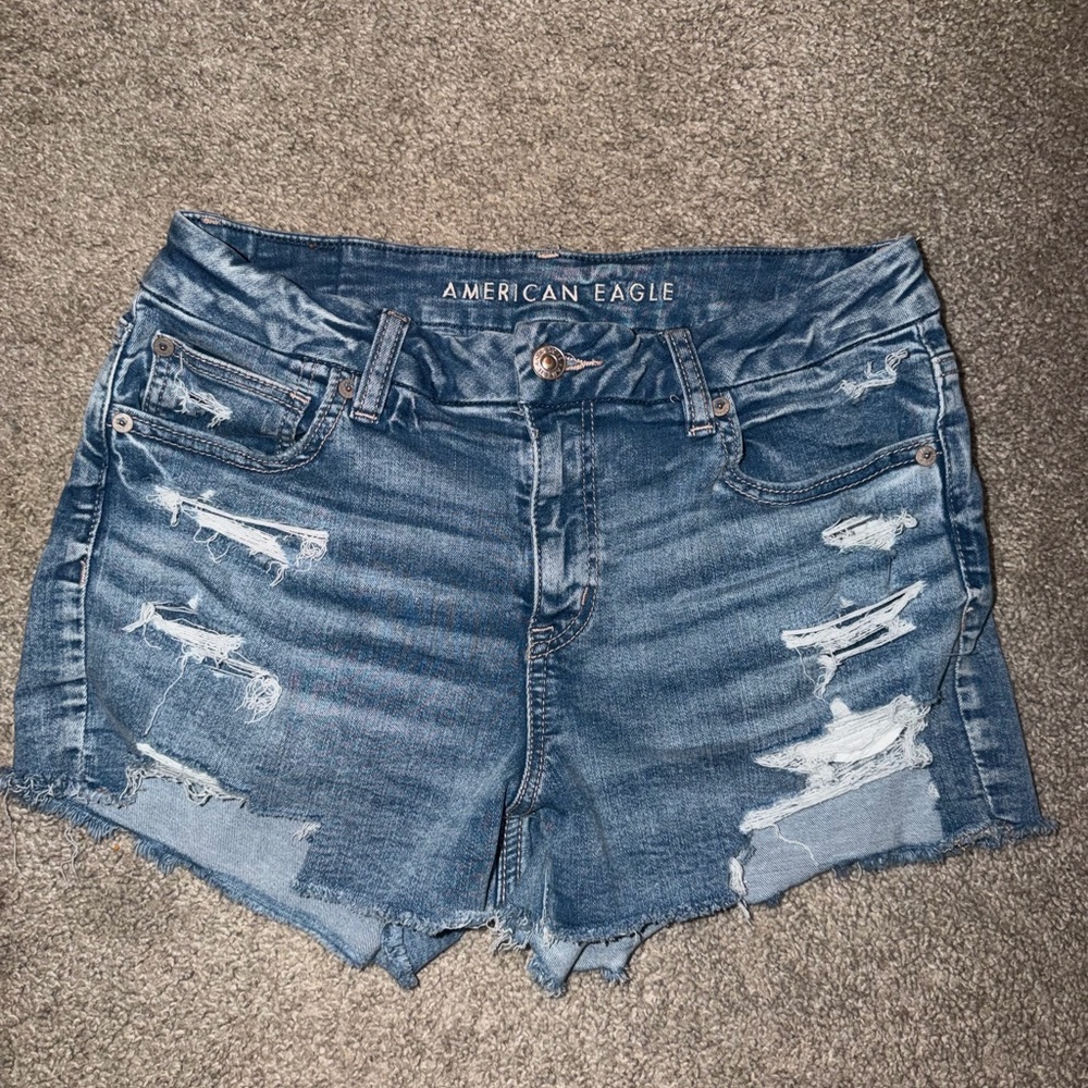 American Eagle Outfitters Distressed Blue Jean Shorts